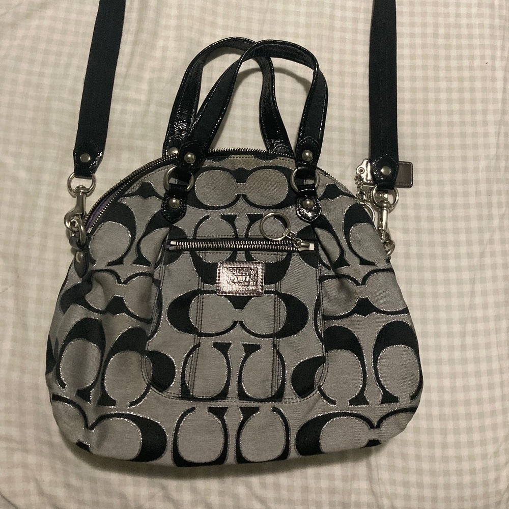 Coach Poppy metallic signature purse